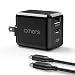 Omars USB C急速充電器「PSE認証済」29W PD3.0 急速充電対応 小型チャージャー （c to c ケーブル付き）iPhone X/8/8 Plus,Samsung Galaxy S9/S9Plus/S8/S8 Plus/ iPad/iPad pro/iPad mini/S7/S6,Macbook, Nexus 6P/5X, LG G5,Google Pixel 2 XL, Moto Z , HTC,Sony 等対応 2ポート)