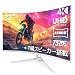 CRUA 32インチ モニター 4K UHD 3840x2160 湾曲 1500R 75Hz ウルトラワイド PC モニター VA非光沢 HDMI2.0 & DP1.4 / ブルーライト軽減/傾斜調整/広い視野角/壁掛け対応
